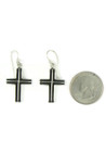 Silver Channel Cross Earrings (ER5748) 