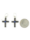 Lapis Silver Channel Cross Earrings (ER5750)