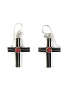 Mediterranean Coral Silver Channel Cross Earrings (ER5751)