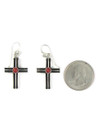 Mediterranean Coral Silver Channel Cross Earrings (ER5751)