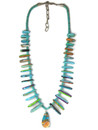 Turquoise Heishi Inlay Tab Necklace (NK4878)