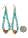 Turquoise & Spiny Oyster Shell Jacla Earrings 4 1/4" (ER5858) 