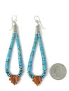 Turquoise & Spiny Oyster Shell Jacla Earrings 4" (ER5859)