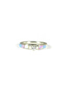 Tri Color Opal Inlay Ring with CZ Size 7 (RG6034) 