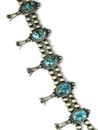 Kingman Turquoise Squash Blossom Necklace Set (NK4940)