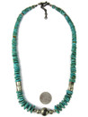Fox Turquoise Silver Bead Necklace (NK4958)
