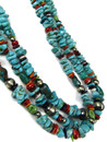 Three Strand Turquoise & Gemstone Bead Necklace (NK4969)