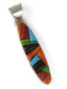  Sculpted Multi Gemstone Inlay Pendant (PD4398)