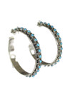 Large Turquoise Hoop Earrings by Zuni James Cheama (ER6095)