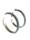 Large Turquoise Hoop Earrings by Zuni James Cheama (ER6095)