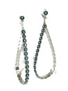 Long Turquoise Loop Earrings 4" by Iva Booqua (ER6098)