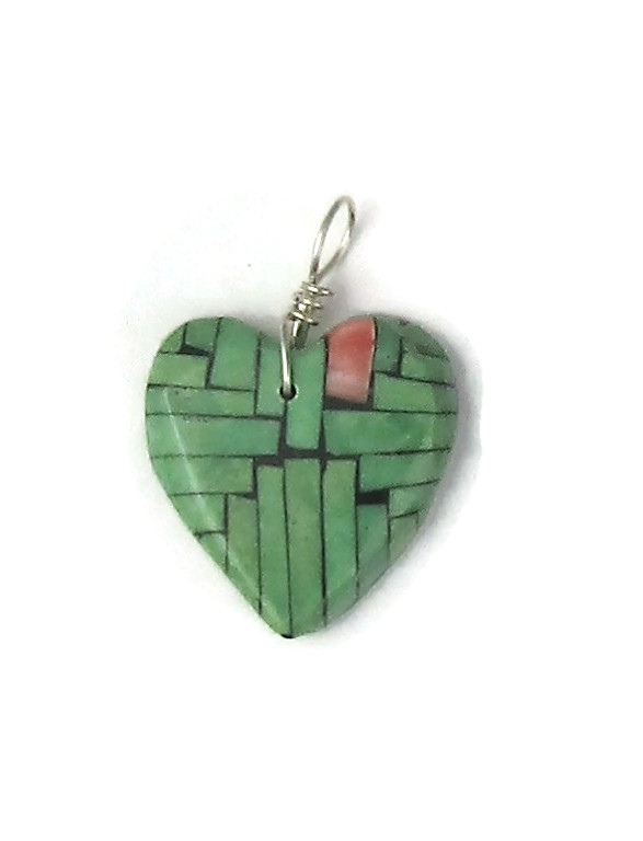 German Silver/Turquoise Pendant-Heart #3 main image 1