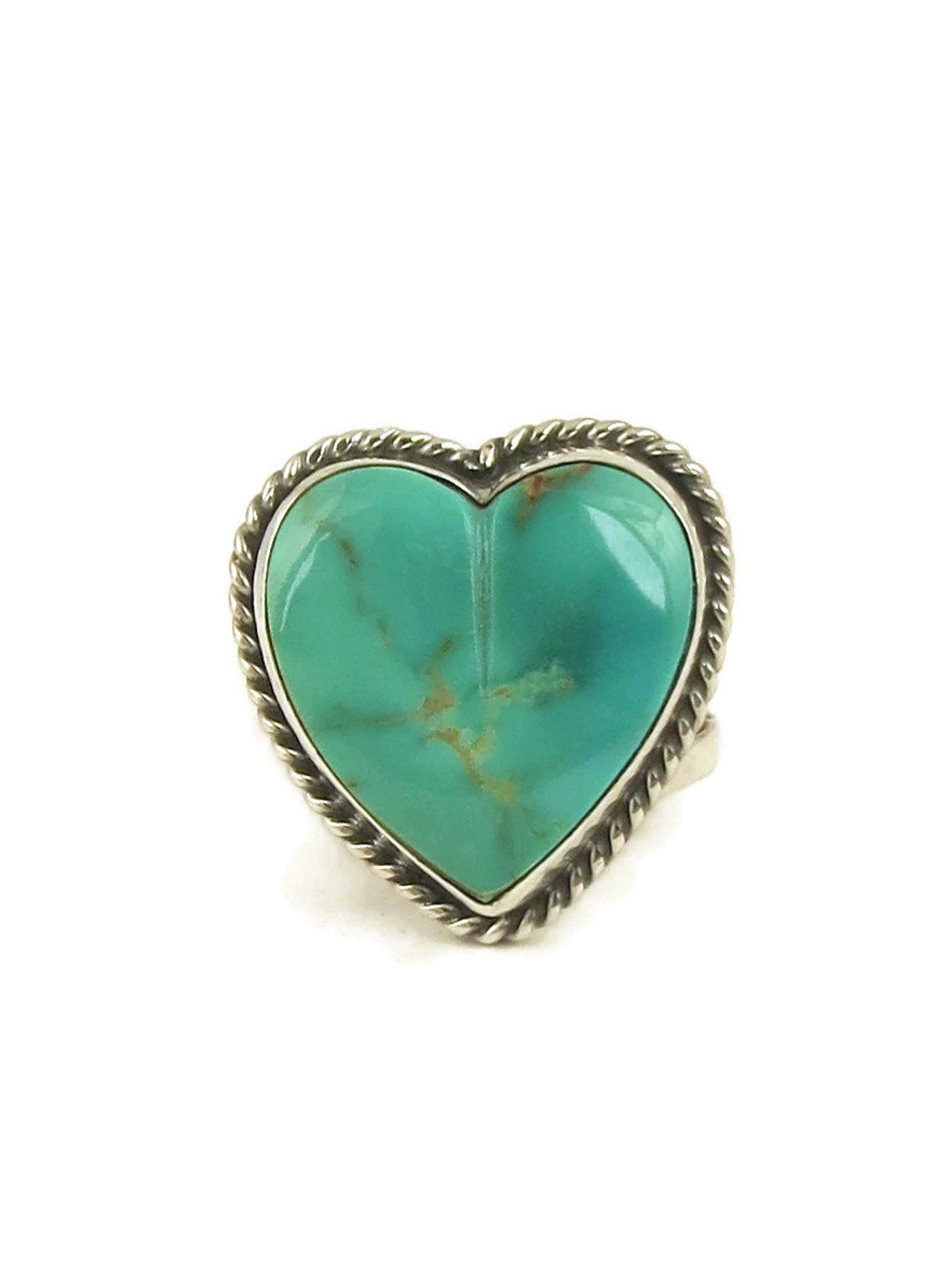 Royston Turquoise Heart Ring Size 9 by Linda Yazzie - Southwest Silver ...