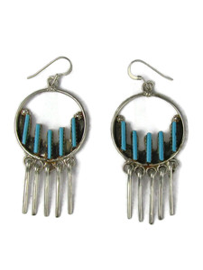Turquoise Needle Point Dangle Earrings by Zuni Kathryn Qualo (ER6156)