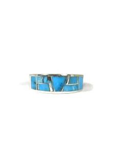 Kingman Turquoise Inlay Ring Size 12 1/2 (RG7073)