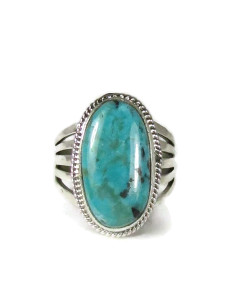 Blue Diamond Turquoise Ring Size 9 by Lyle Piaso (RG6123)