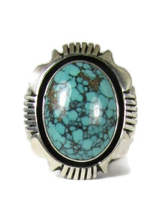 Webbed Kingman Turquoise Ring Size 9 1/2 by Cooper Willie (RG6128)