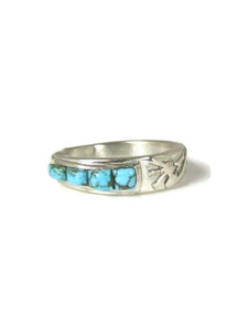  Kingman Turquoise Inlay Kokopelli Ring Size 6 (RG6143)