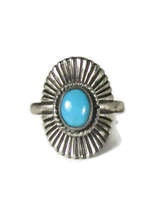 Sleeping Beauty Turquoise Concho Ring Size 7 (RG6153-S7)