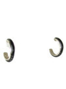 Black Jet Inlay Hoop Earrings by Bryan Sandoval (ER8028) Black Jet Inlay Hoop Earrings by Bryan Sandoval (ER8028)