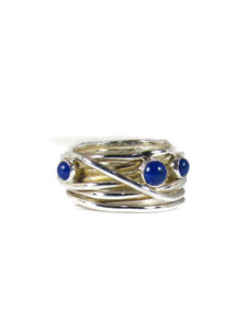  Sterling Silver Lapis Branch Wire Ring Size 6 (RG6071-S6)