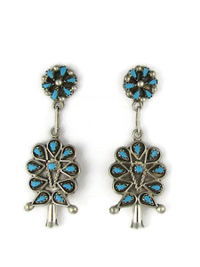 Turquoise Petit Point Squash Blossom Earrings by Tricia Leekity (ER7214)