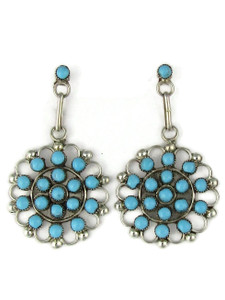 Turquoise Post Dangle Earrings by Margie Kaamasee (ER7215)