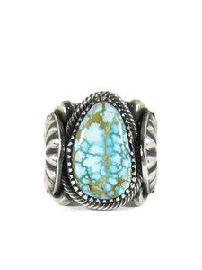 Number 8 Turquoise Ring Size 7 1/2 by Derrick Gordon (RG6182)