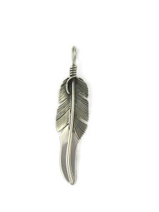 Sterling Silver Feather Pendant by Lena Platero (PD6045)