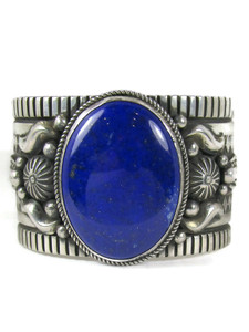 Silver Lapis Cuff Bracelet by Albert Jake (BR8167)