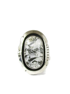 White Buffalo Ring Size 6 1/2 by Lucy Valencia (RG6671)