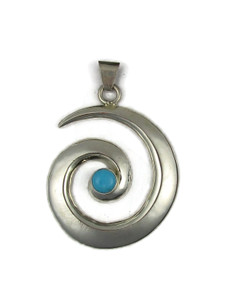 Turquoise Silver Swirl Pendant by Mildred Parkhurst (PD6247)