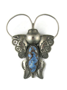Golden Hills Turquoise Butterfly Pendant - Brooch by Joe Ebby (PD6277)