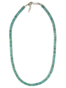 Turquoise Heishi Bead Necklace by Gloria Tenorio (NK5133)
