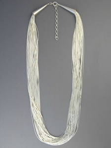 30 Strand Liquid Silver Necklace 16" - Adjustable Length (LS3016)