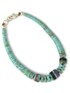 Turquoise Heishi Inlay Bead Bracelet (BR8274) Turquoise Heishi Inlay Bead Bracelet (BR8274)