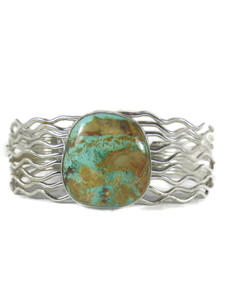 Royston Turquoise Silver Branch Wire Bracelet (BR8295)