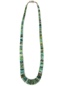Turquoise & Gemstone Heishi Necklace 22" (NK5256) 