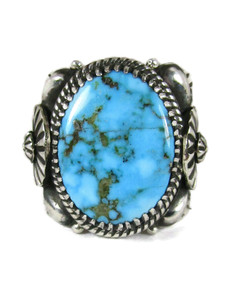 Kingman Turquoise Ring Size 11 1/2 by Derrick Gordon (RG9313)