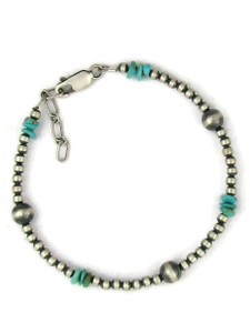Turquoise Silver Bead Bracelet (BR8413) Turquoise Silver Bead Bracelet (BR8413)