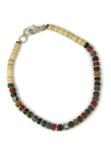 Multi Gemstone Clam Shell Heishi Bracelet (BR8422)