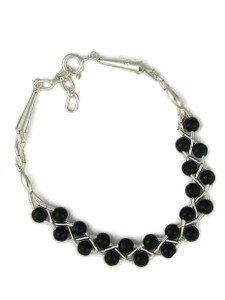 Liquid Silver Onyx Bead Bracelet (LSBRON150)