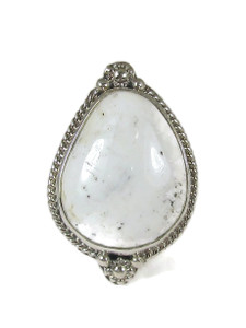 White Buffalo Ring Size 8 by Burt Francisco (RG8330) White Buffalo Ring Size 8 by Burt Francisco (RG8330)