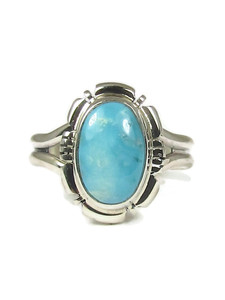 White Water Turquoise Ring Size 8 3/4 by Jake Sampson (RG9504)