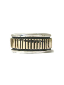 14k Gold & Sterling Silver Band Ring Size 6 1/2 by Bruce Morgan (RG9525) 14k Gold & Sterling Silver Band Ring Size 6 1/2 by Bruce Morgan (RG9525)