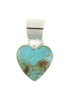 Kingman Turquoise Heart Pendant by Murphy Platero (PD6426)