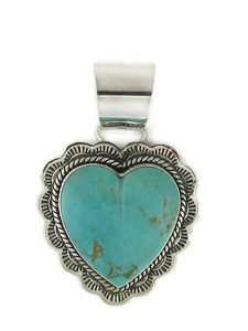  Kingman Turquoise Heart Pendant by Murphy Platero (PD6429) 
