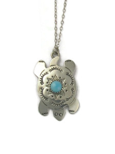 Sleeping Beauty Turquoise Turtle Pendant (PD6440)
