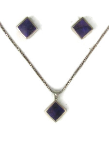 Silver Sugilite Earring & Pendant Set (PD6445) Silver Sugilite Earring & Pendant Set (PD6445)