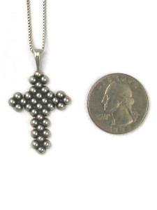 Silver Bead Cross Pendant (PD6449) Silver Bead Cross Pendant (PD6449)